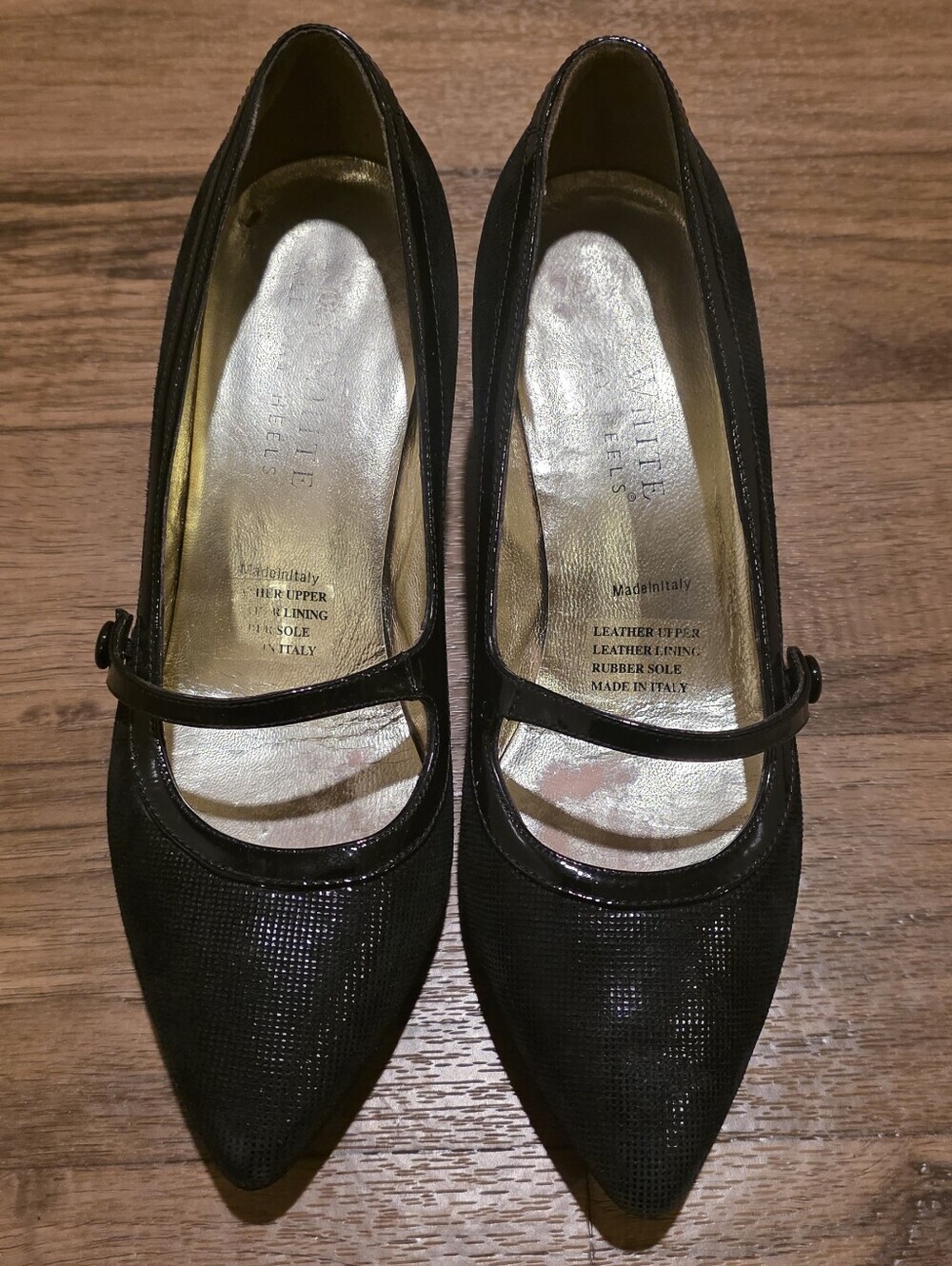 Black Pointed Mary Jane with Strap - Made in Italy